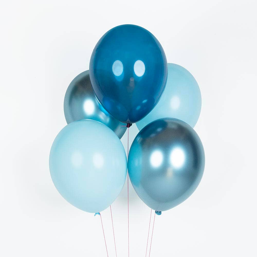 Blue balloon collection x 5