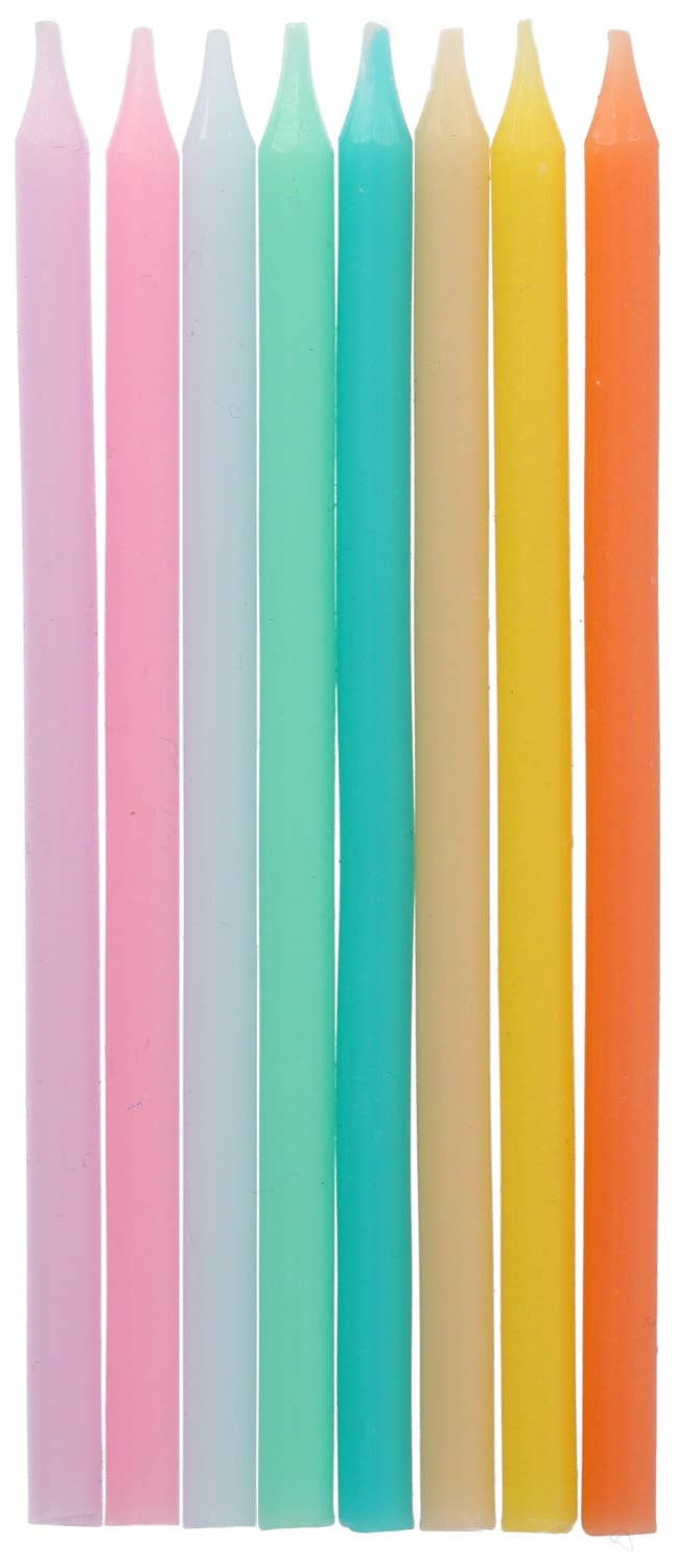 Candles rainbow 10cm - 24 pieces