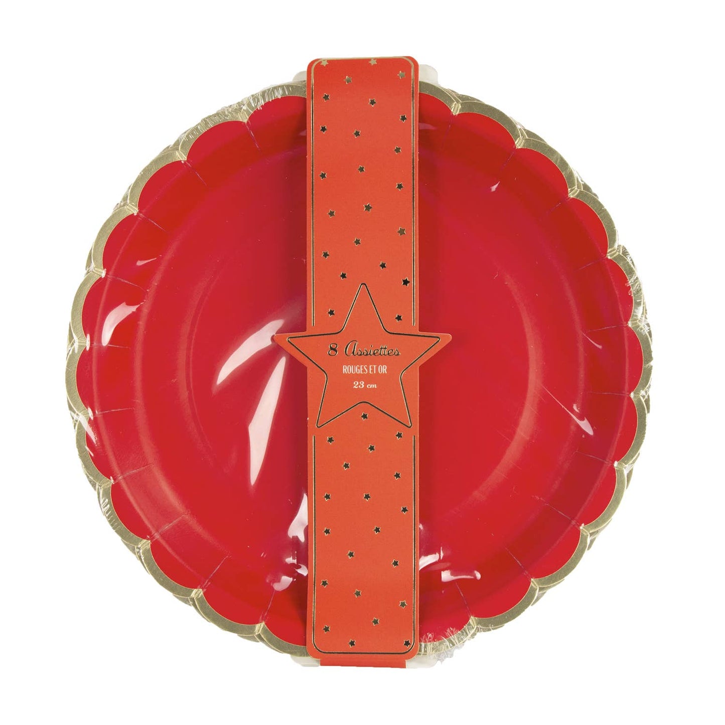 Red and gold plates x 8