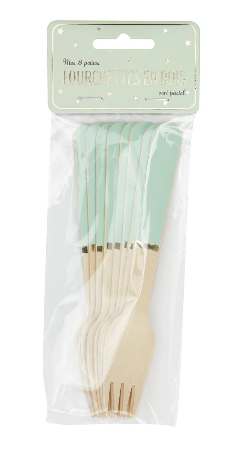 Green wood forks X 8