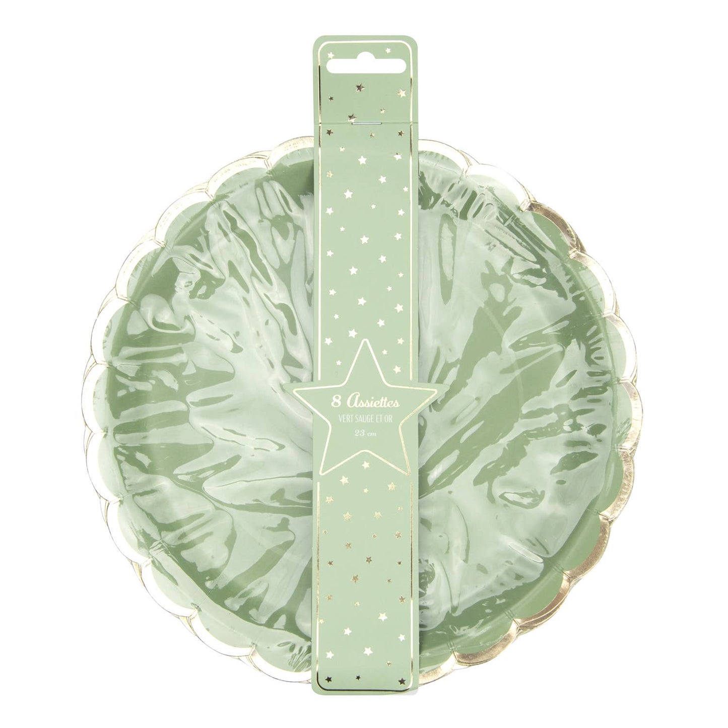 Sage and gold plates x 8
