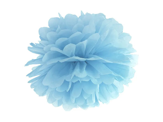 Blue paper pompom
