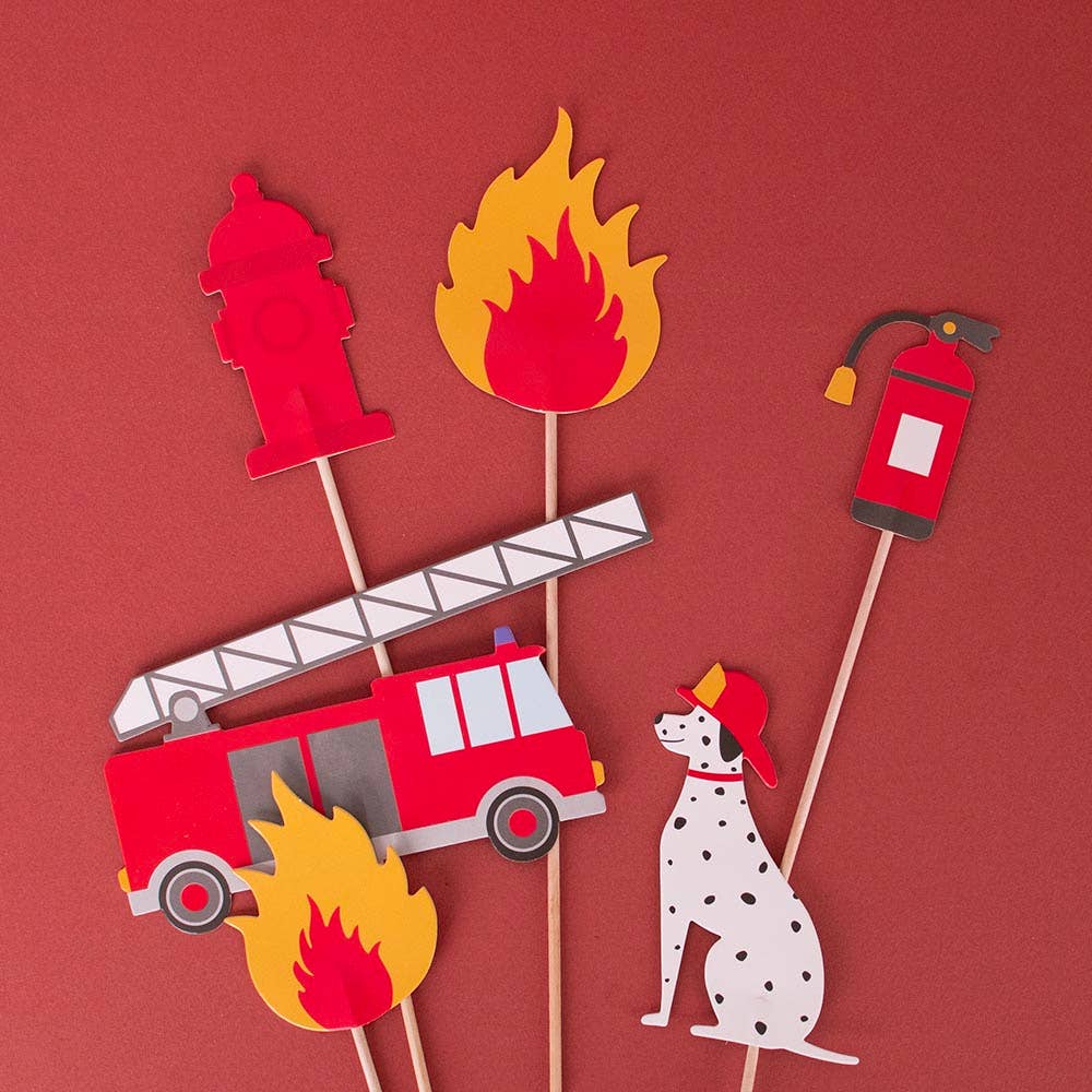 Fireman cake toppers x 6