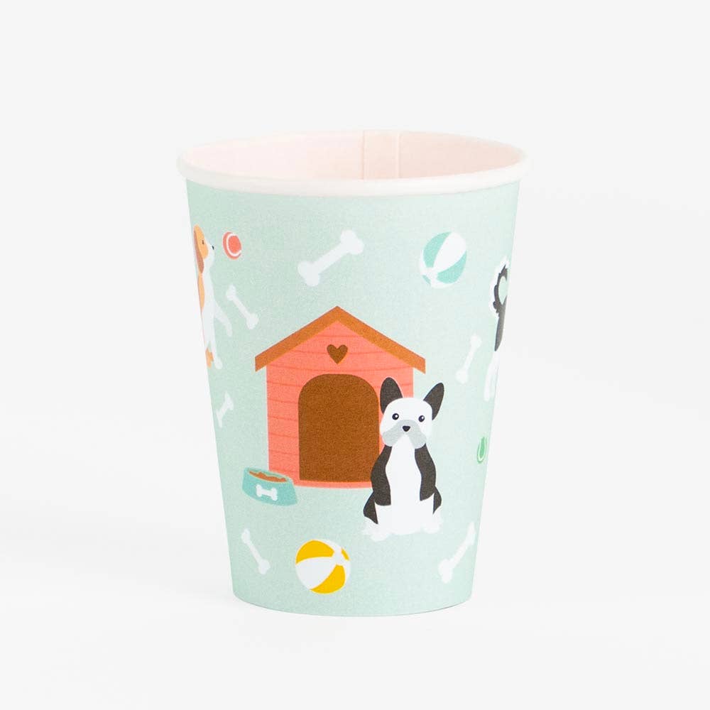 Puppy paper cups x 8