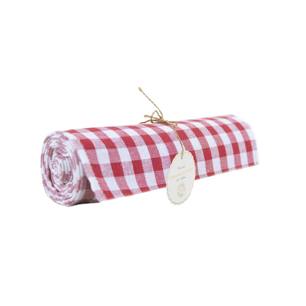 Red Gingham table runner 300X300 cm