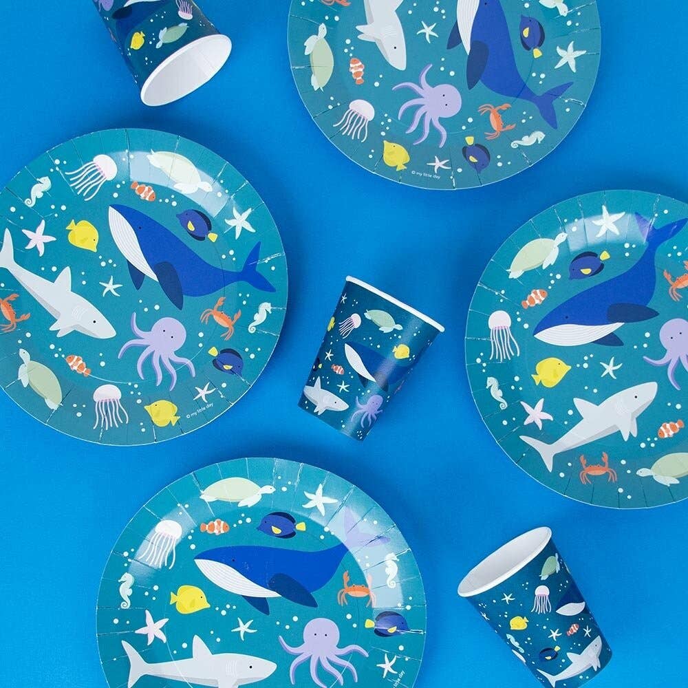 Sea creature plates x 8