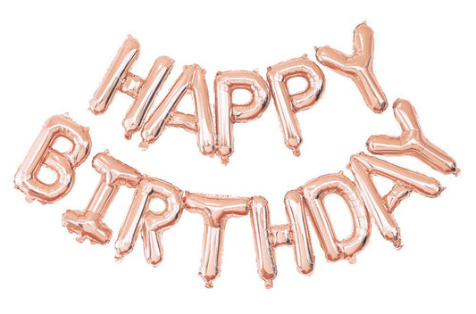 Pretty pink Happy Birthday balloon banner